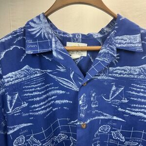 Ho Aloha Hawaiian Shirt‎ Island Map Print Aloha Shirt Made in Hawaii